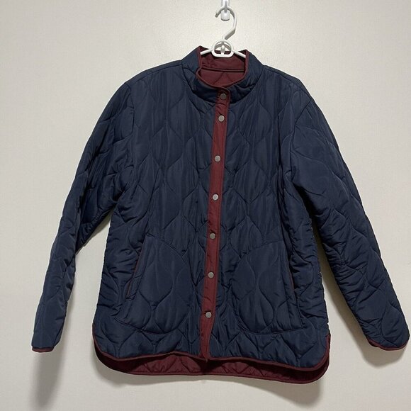 Summersalt The Reversible Eco Quilted Jacket in Navy Blue and Maroon Size XL - Picture 5 of 11